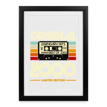 Cassette Original 2000 Retro Hits - Affiche encadrée (27 × 37 cm) - noir - Devant