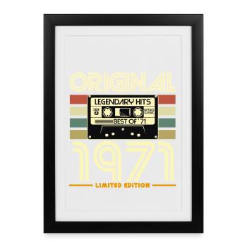 Original 1971 Retro Hits Cassette - Affiche encadrée (27 × 37 cm) - noir - Devant