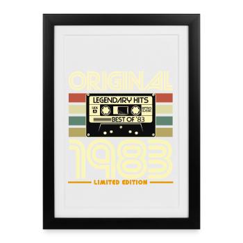 Original 1983 Cassette Retro Limited - Framed poster (27 × 37 cm) - black - Front