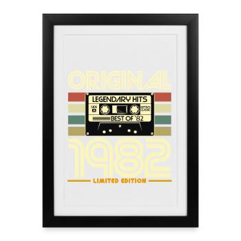 Original 1982 Cassette Retro Édition Limitée - Affiche encadrée (27 × 37 cm) - noir - Devant