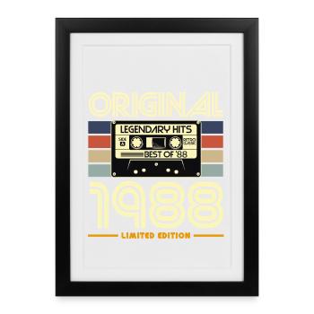 Retro 1988 Limited Edition Cassette - Framed poster (27 × 37 cm) - black - Front