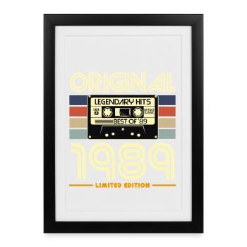 Original 1989 Retro Cassette - Framed poster (27 × 37 cm) - black - Front