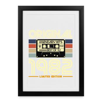Original 1982 Edition limitée - Affiche encadrée (27 × 37 cm) - noir - Devant