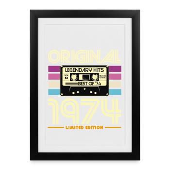 Original 1974 Cassette Retro Edition - Framed poster (27 × 37 cm) - black - Front