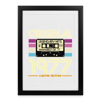 Original 1977 Retro Cassette - Framed poster (27 × 37 cm) - black - Front