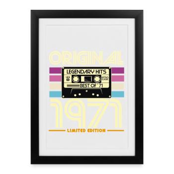 Original 1971 Limited Edition Retro Cassette - Framed poster (27 × 37 cm) - black - Front