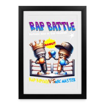 Rap Battle Microphone Battle - Framed poster (27 × 37 cm) - black - Front