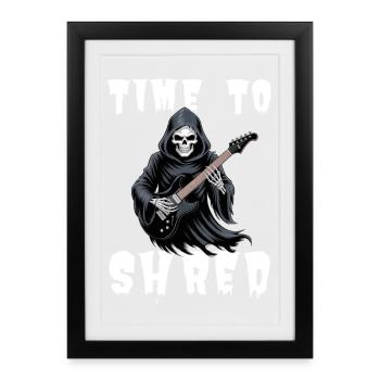 Il est temps de déchirer la guitare du Faucheur - Affiche encadrée (27 × 37 cm) - noir - Devant