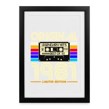 Original 1981 Cassette Rétro Édition Limitée - Affiche encadrée (27 × 37 cm) - noir - Devant