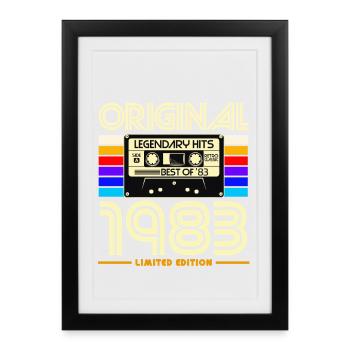 Original 1983 Retro Cassette - Framed poster (27 × 37 cm) - black - Front