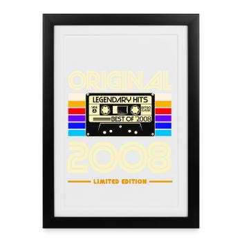 Original 2008 Limited Cassette Art - Framed poster (27 × 37 cm) - black - Front
