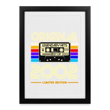 Original 2002 Cassette Retro - Framed poster (27 × 37 cm) - black - Front