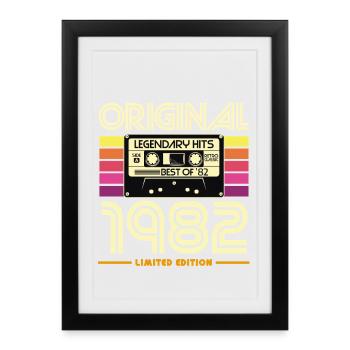 Original 1982 Édition Limité Cassette Retro - Affiche encadrée (27 × 37 cm) - noir - Devant