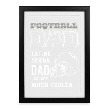 Papa footballeur comme un père normal - Affiche encadrée (27 × 37 cm) - noir - Devant