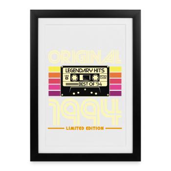 Original 1994 Limited Edition Retro Cassette - Framed poster (27 × 37 cm) - black - Front