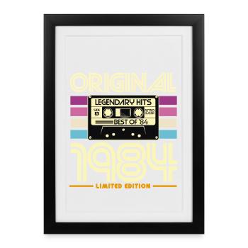 Original 1984 Limited Edition Retro Cassette - Framed poster (27 × 37 cm) - black - Front