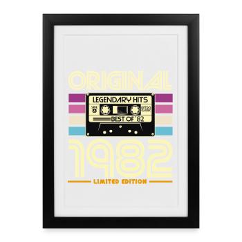 Original 1982 Retro Hits Cassette - Affiche encadrée (27 × 37 cm) - noir - Devant