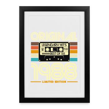 Original 1988 Retro Hits - Affiche encadrée (27 × 37 cm) - noir - Devant