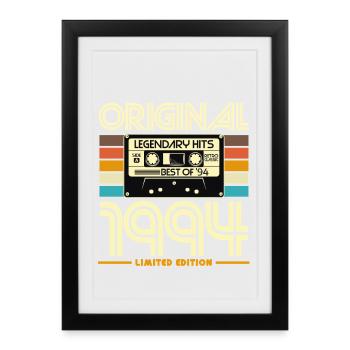 Original 1994 Limited Edition Retro Cassette - Framed poster (27 × 37 cm) - black - Front