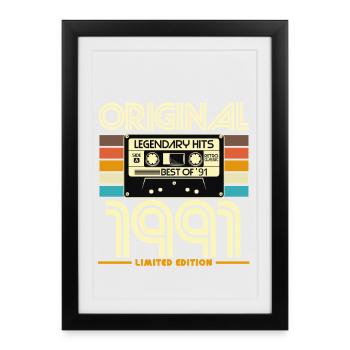 Original 1991 Édition Limitée Cassette - Affiche encadrée (27 × 37 cm) - noir - Devant