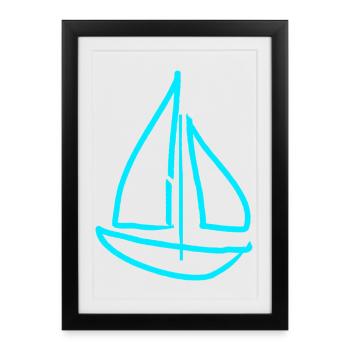 Sailing Sailboat Sailing - Framed poster (27 × 37 cm) - black - Front