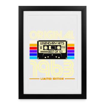 Original 1963 Retro Cassette Tape Limited Edition - Framed poster (27 × 37 cm) - black - Front