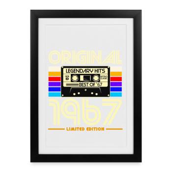Original 1967 Édition Limitée Retro - Affiche encadrée (27 × 37 cm) - noir - Devant