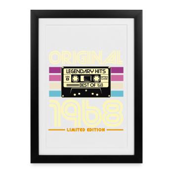 Original 1968 Hits Cassette Retro - Framed poster (27 × 37 cm) - black - Front