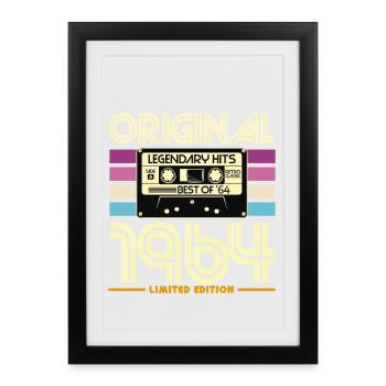 Original 1964 Hits Vintage Limited - Affiche encadrée (27 × 37 cm) - noir - Devant