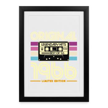 Vintage 1966 Limited Edition Cassette - Framed poster (27 × 37 cm) - black - Front