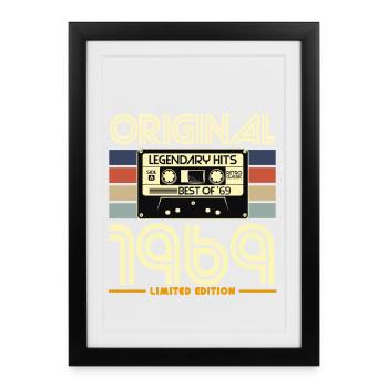 Original 1969 Édition Limitée - Affiche encadrée (27 × 37 cm) - noir - Devant