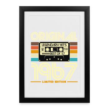 Cassette Vintage 1967 Édition Limitée - Affiche encadrée (27 × 37 cm) - noir - Devant
