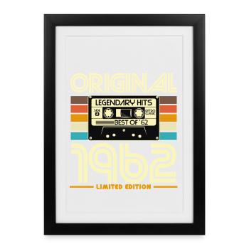 Original 1962 Vintage Cassette - Framed poster (27 × 37 cm) - black - Front