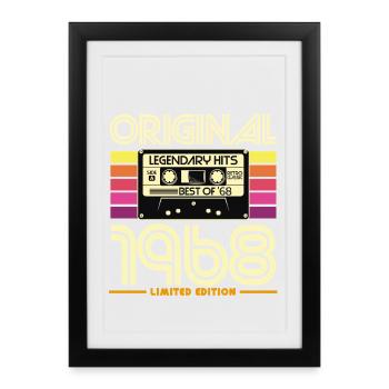 Original 1968 édition limitée - Affiche encadrée (27 × 37 cm) - noir - Devant