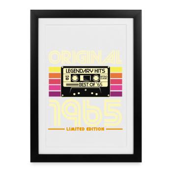 1965 Cassette Héritage Vintage - Affiche encadrée (27 × 37 cm) - noir - Devant
