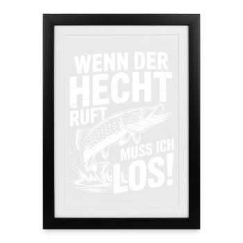 Der Hecht ruft! - Gerahmtes Poster (27 × 37 cm) - Schwarz - Vorne
