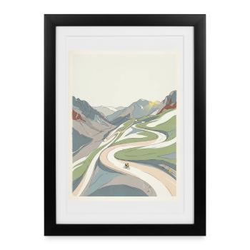 Alpe d’Huez — Mémoire cycliste - Affiche encadrée (27 × 37 cm) - noir - Devant