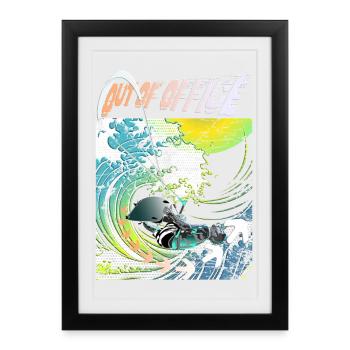 Kitesurf hors du pouvoir - Affiche encadrée (27 × 37 cm) - noir - Devant
