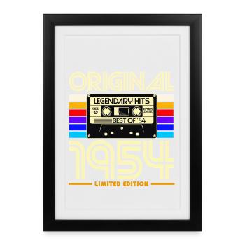 Original 1954 Vintage Cassette - Affiche encadrée (27 × 37 cm) - noir - Devant