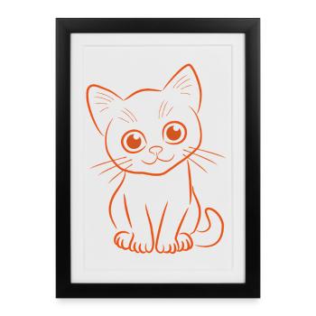 Kitten in orange - Framed poster (27 × 37 cm) - black - Front