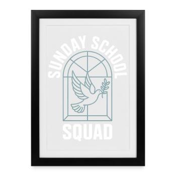 Emblème de l’escouade de l’école du dimanche - Affiche encadrée (27 × 37 cm) - noir - Devant