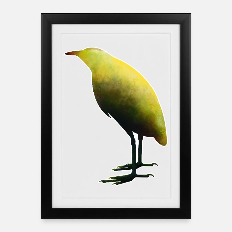 Rohrdommel.1 - Gerahmtes Poster (27 × 37 cm) - Schwarz