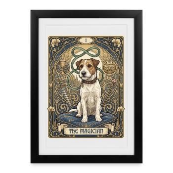 Chien, le magicien - Affiche encadrée (27 × 37 cm) - noir - Devant