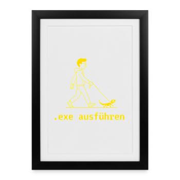 EXE Ausführen Sys Admin Dev Ops Programmierer - Gerahmtes Poster (27 × 37 cm) - Schwarz - Vorne