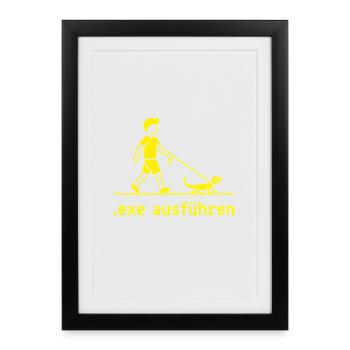 exe ausführen Informatiker Programmierer Geschenk - Gerahmtes Poster (27 × 37 cm) - Schwarz - Vorne