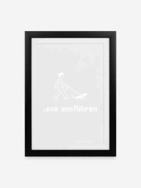 Exe Ausführen - Gerahmtes Poster (27 × 37 cm) - Schwarz