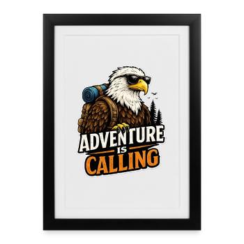 Adventure Is Calling Eagle - Framed poster (27 × 37 cm) - black - Front