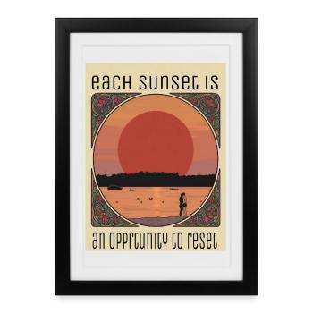 Sunset Reset Moment - Framed poster (27 × 37 cm) - black - Front