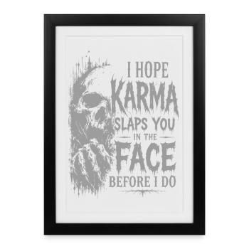 Design vintage de crâne avec humour noir - Affiche encadrée (27 × 37 cm) - noir - Devant
