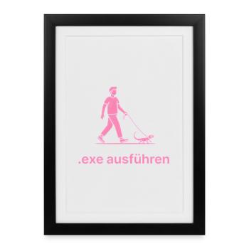 EXE ausführen Informatiker Programmierer Admin - Gerahmtes Poster (27 × 37 cm) - Schwarz - Vorne